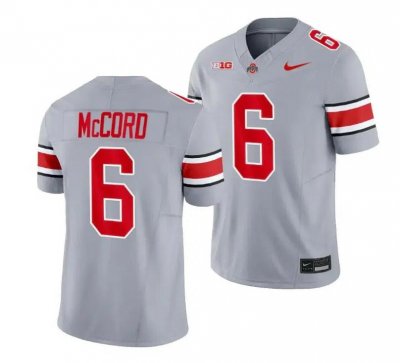 NCAA Ohio State Buckeyes Youth #6 Kyle McCord Grey 2023 Football College Jersey VRW0445QP